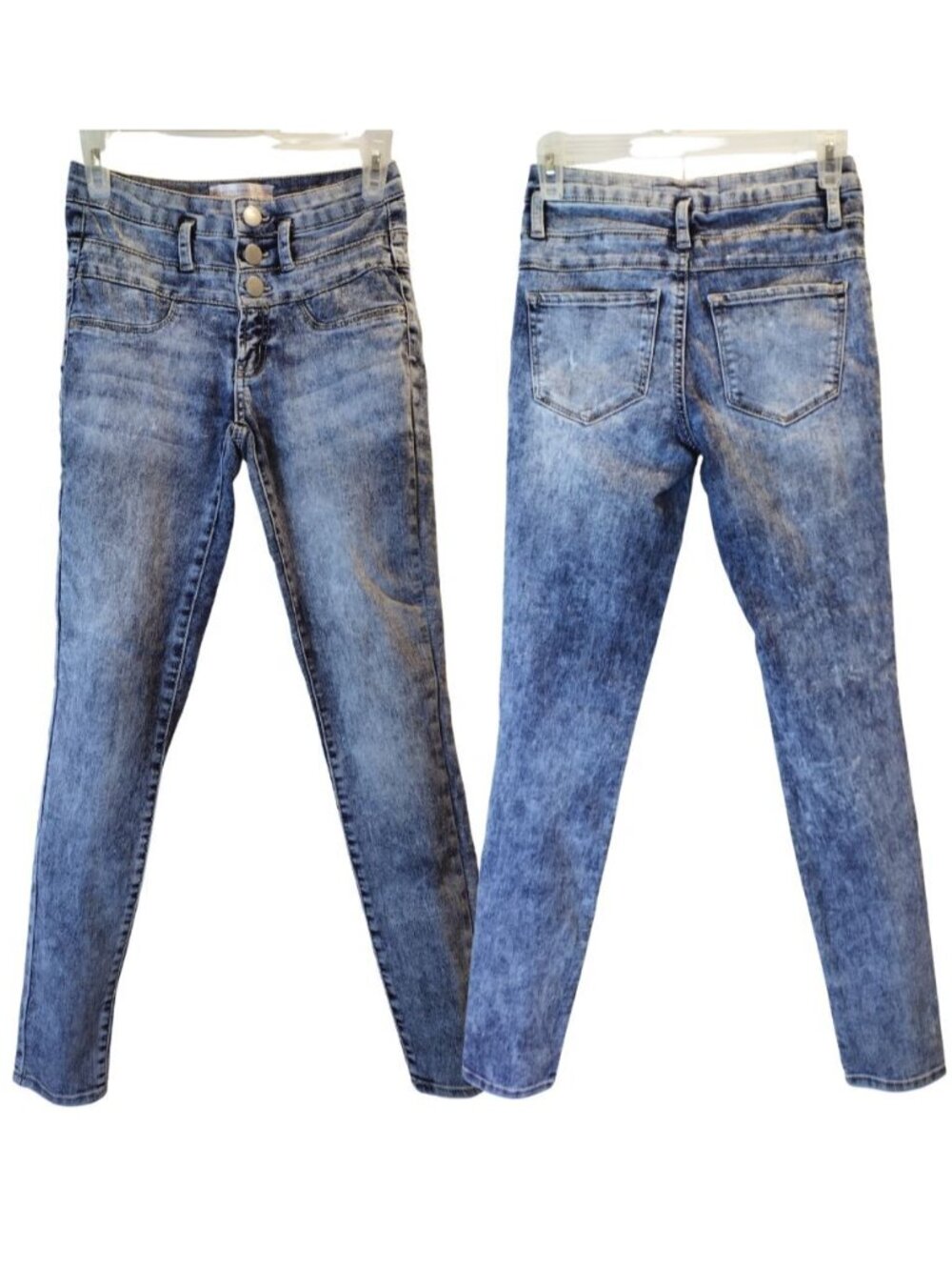 NOBO 3 Button Stacked waist Jeggings size 1 denim jeans 28.5" inseam